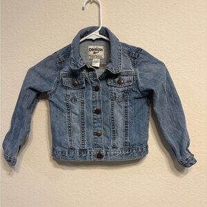 OshKosh B'gosh Classic Denim Blue Jean Jacket Unisex 5T Snap on. Preowned.